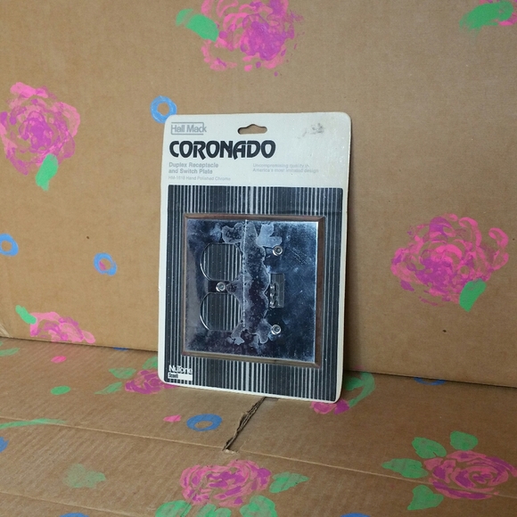 NEW - Vintage Chrome Coronado Duplex Switch Plate - Picture 4 of 8